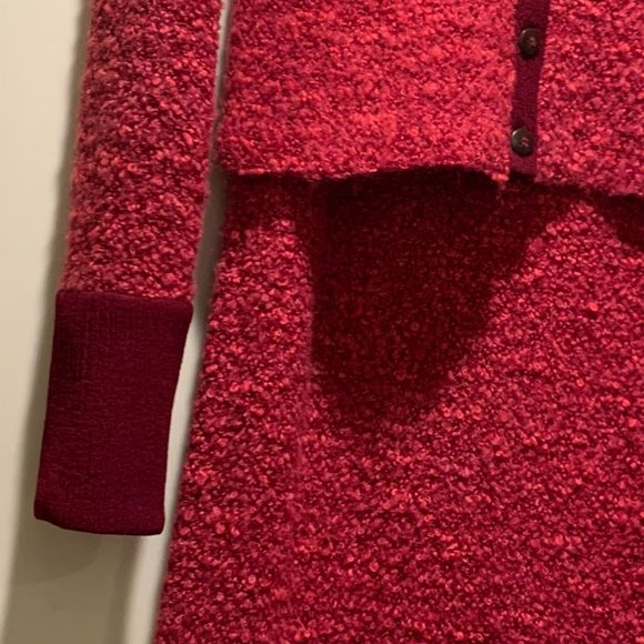 Vintage Red Knit Top and Skirt Set - Picture 9 of 11